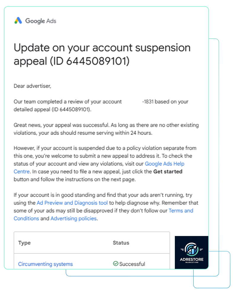 Appeal Successful — Circumventing Systems
