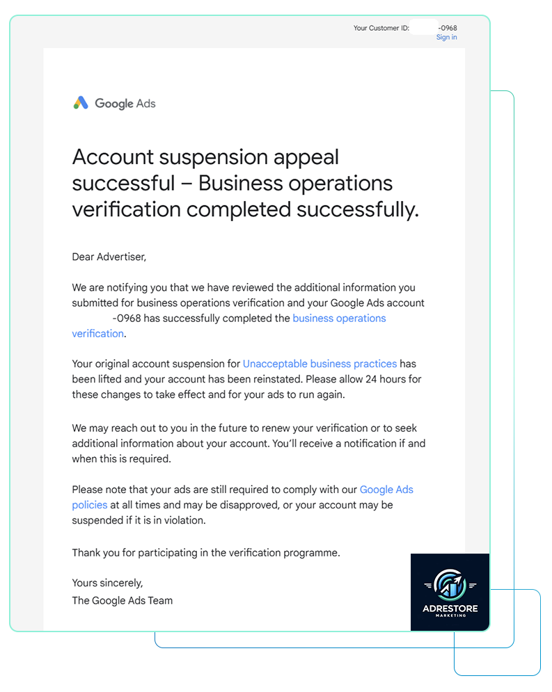 Business Operations Verification Completed